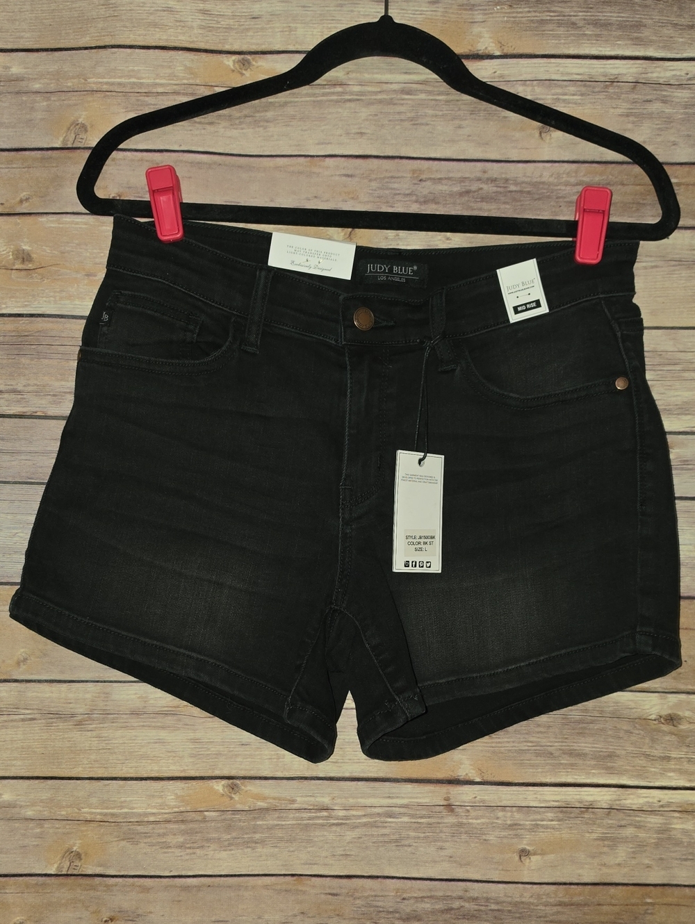 Judy Blue Black Mid-Rise Denim Shorts